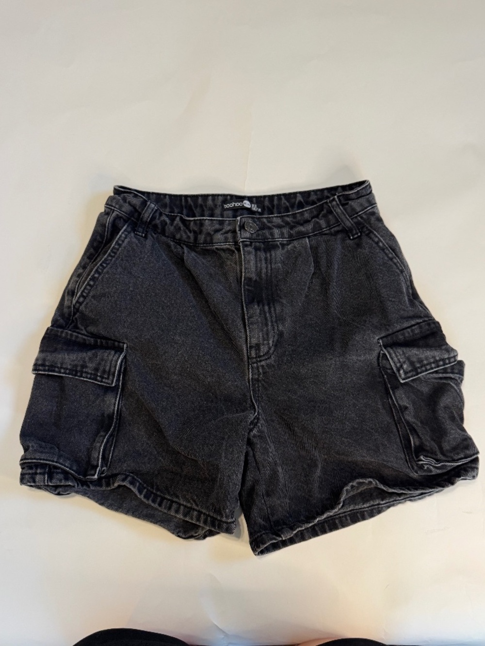 Boohoo Black Baggy Cargo Shorts